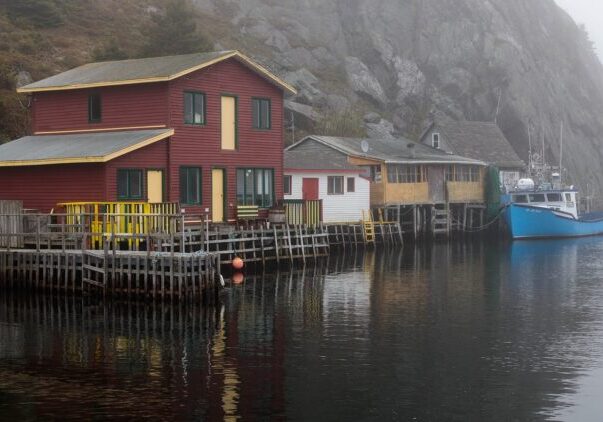 A dock with many houses on it